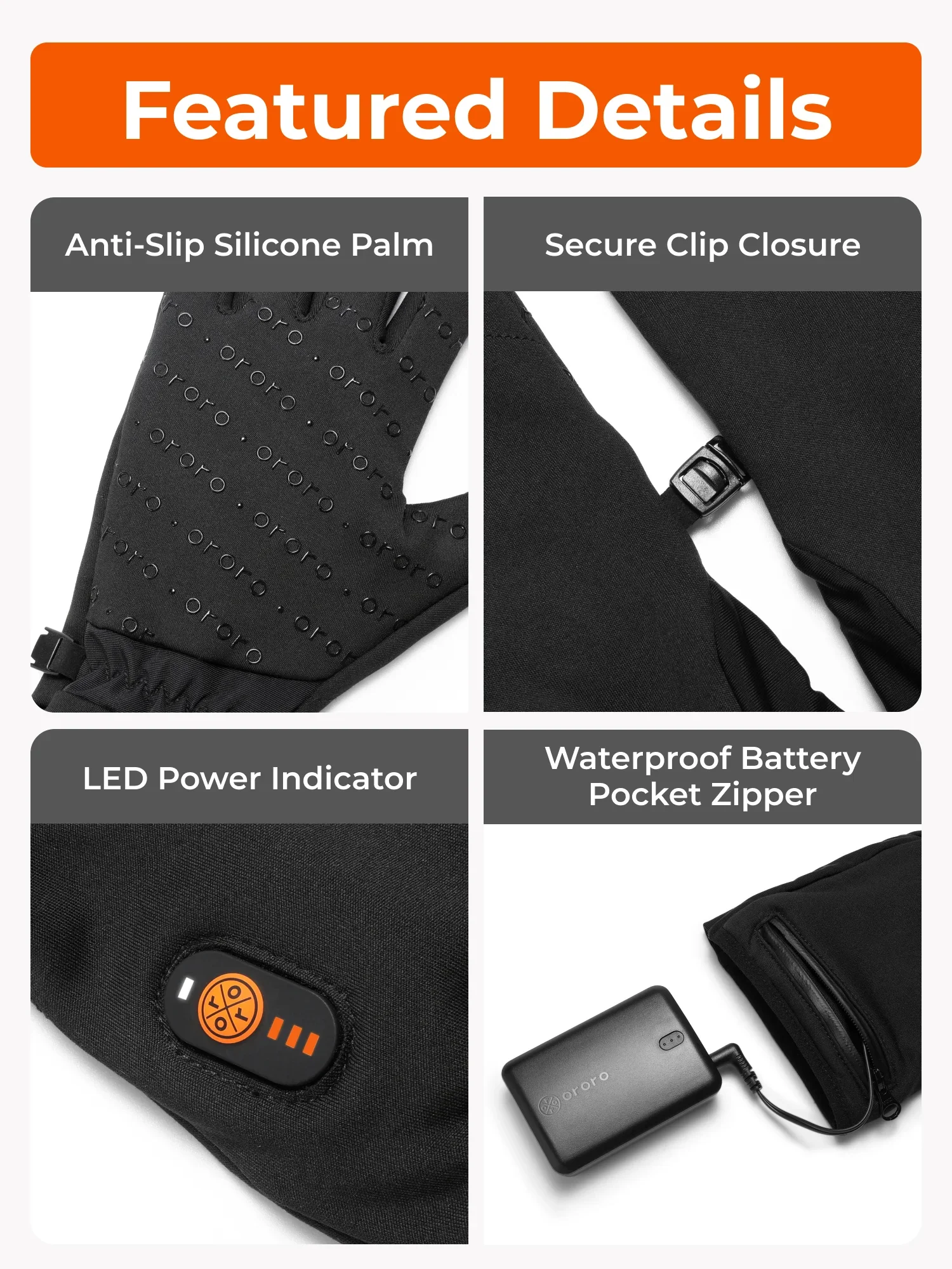 Glasgow Heated Liner Gloves - Unisex - Image 3