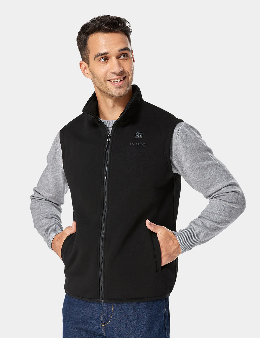 Men's Heated Fleece Vest - Black (Final Sale) - Image 3
