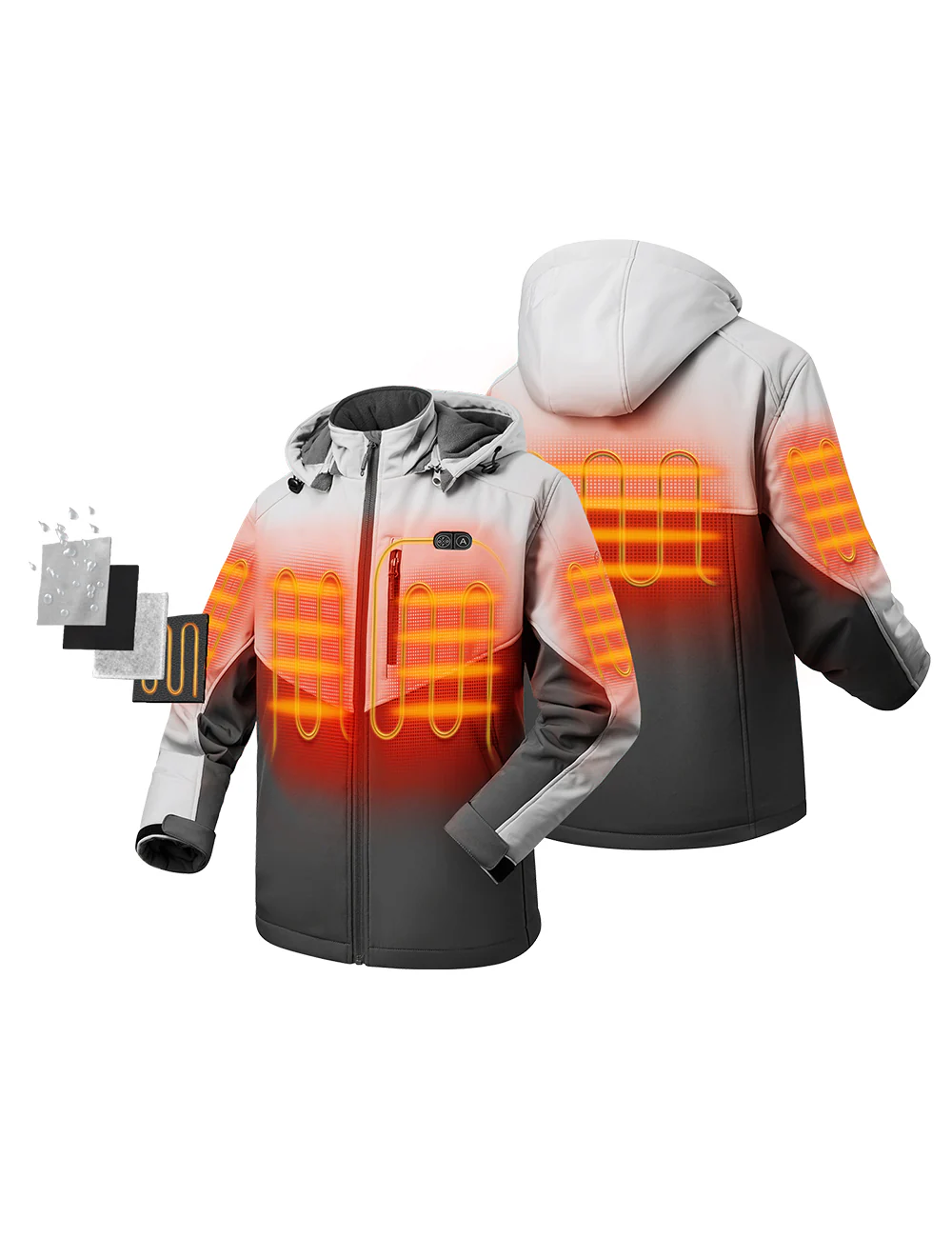Men's Heated Dual Control Jacket with 5 Heating Zones (Chest Heating) - Image 19