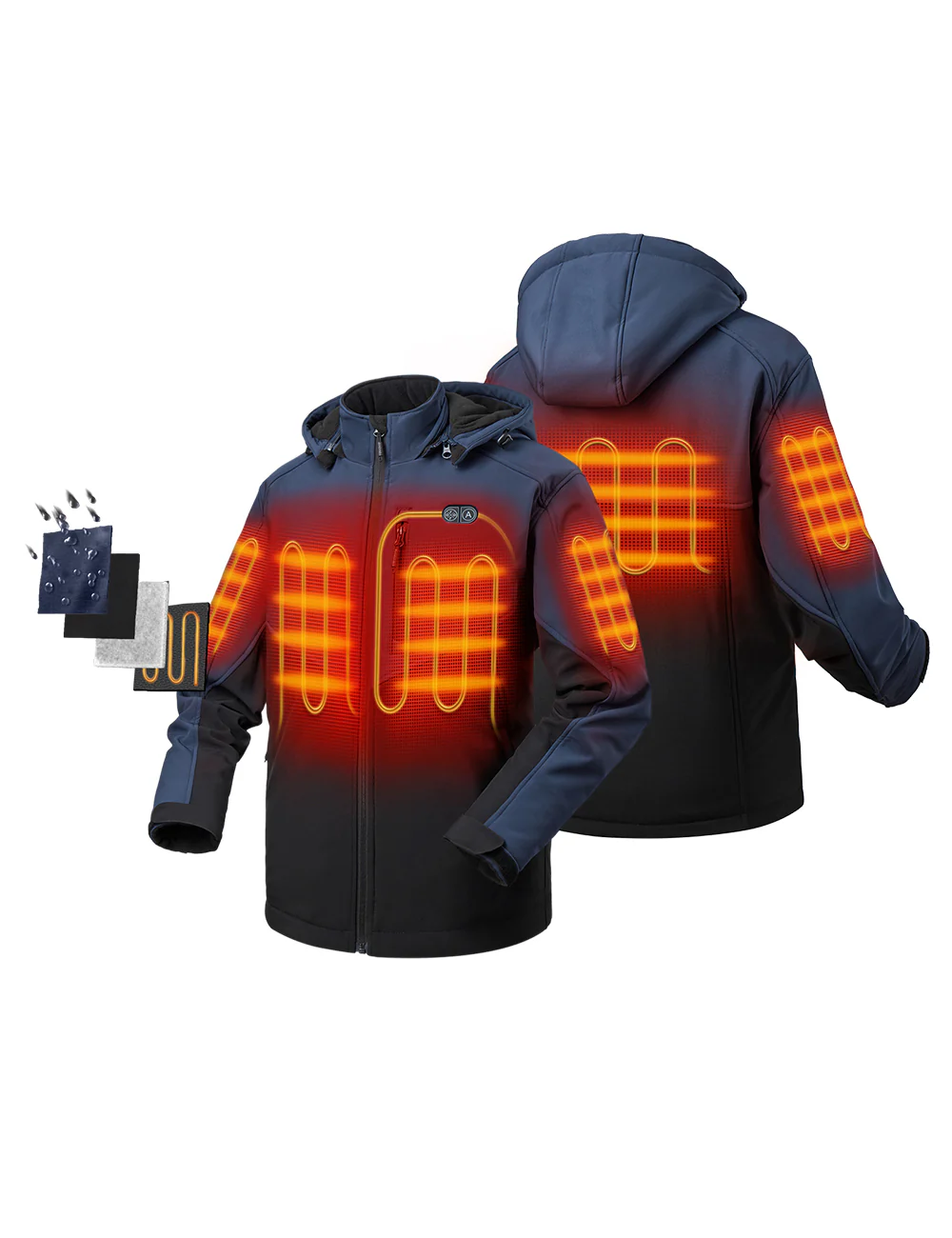 Men's Heated Dual Control Jacket with 5 Heating Zones (Chest Heating) - Image 30