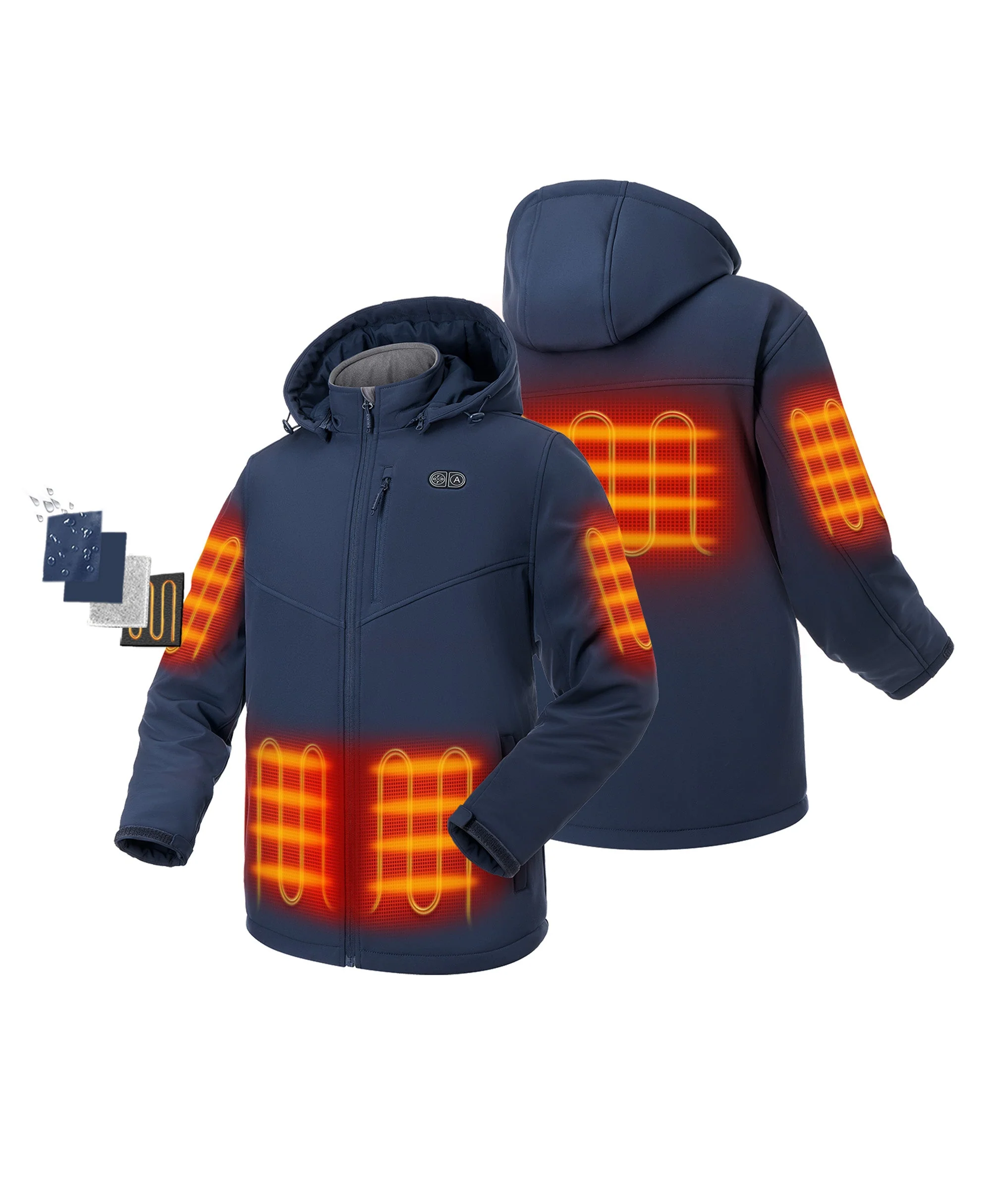 Men's Heated Dual Control Jacket with 5 Heating Zones (Pocket Heating) - Image 17