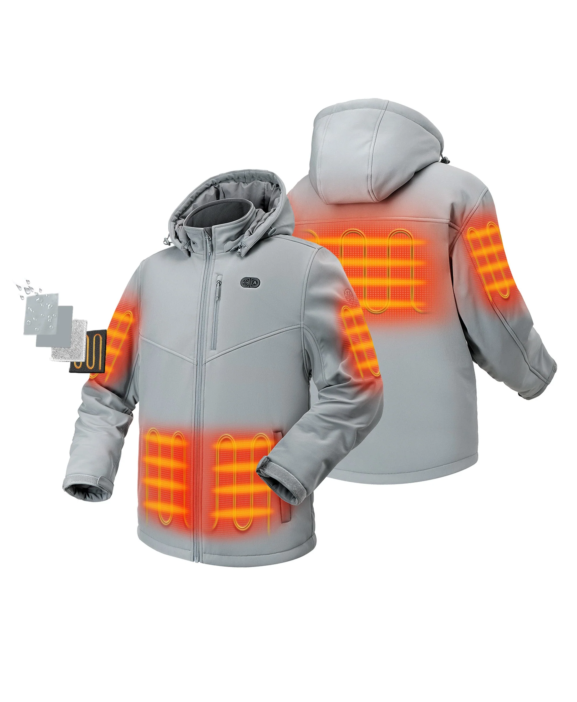 Men's Heated Dual Control Jacket with 5 Heating Zones (Pocket Heating) - Image 30