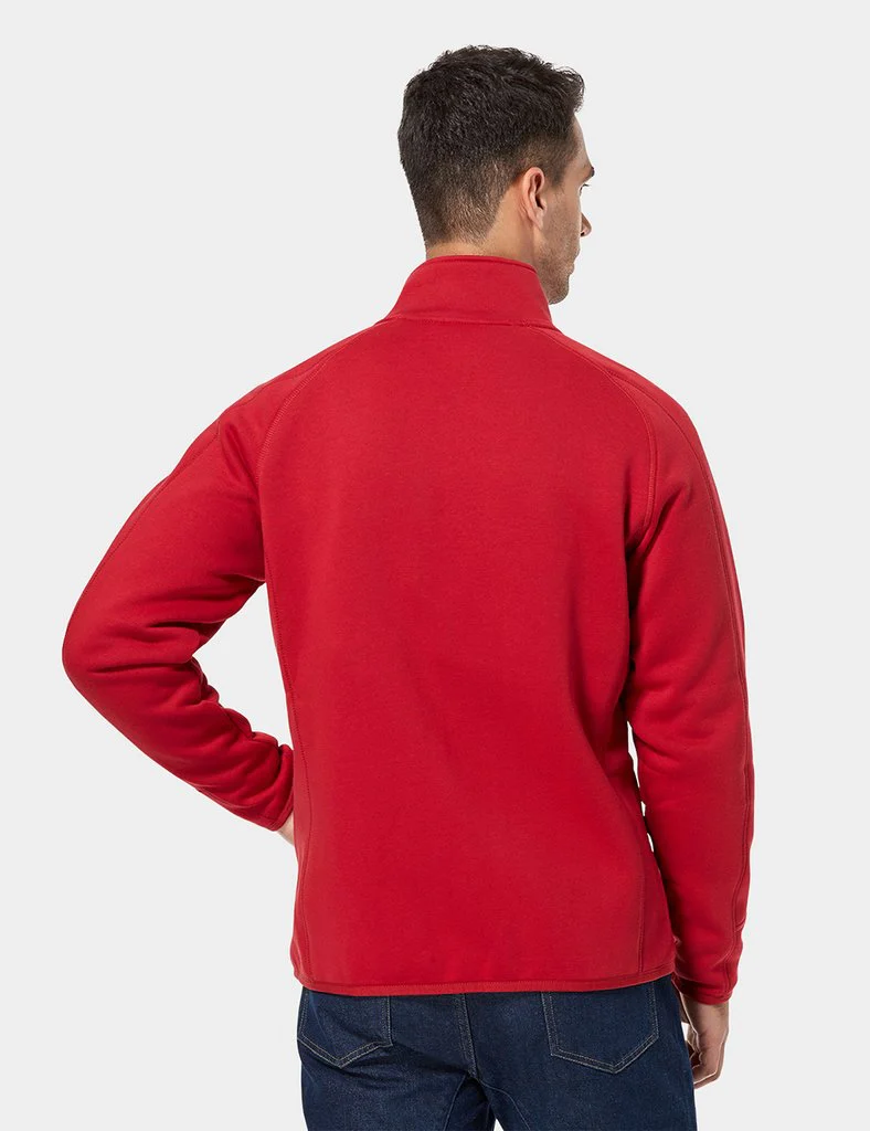 Men's Heated Full-Zip Fleece Jacket - Red - Image 4