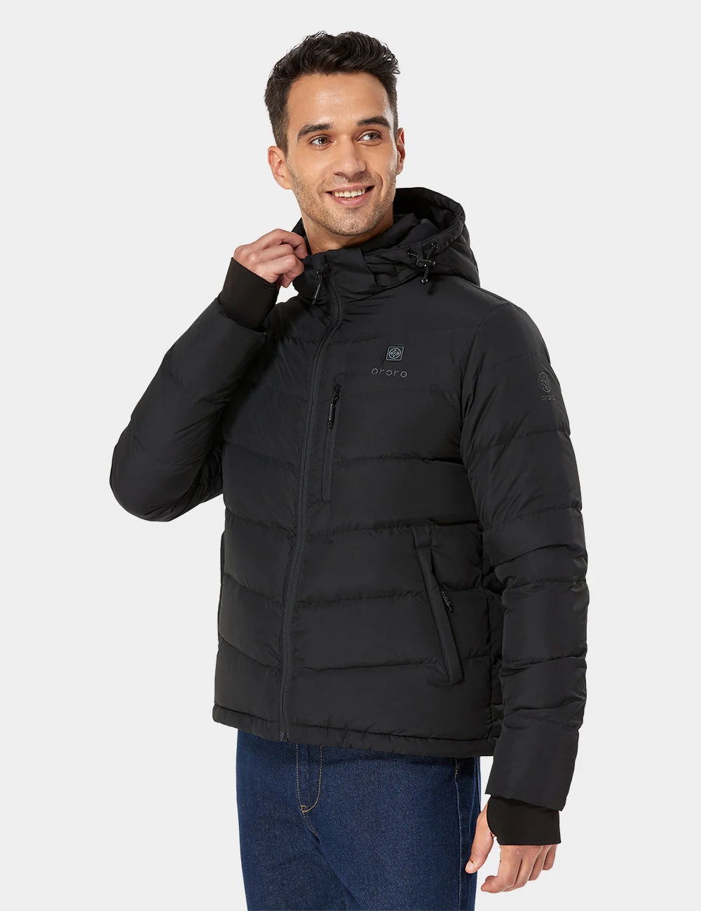 (Open-box) Men's Heated Down Jacket - Black (Battery Set Not Included) - Image 3