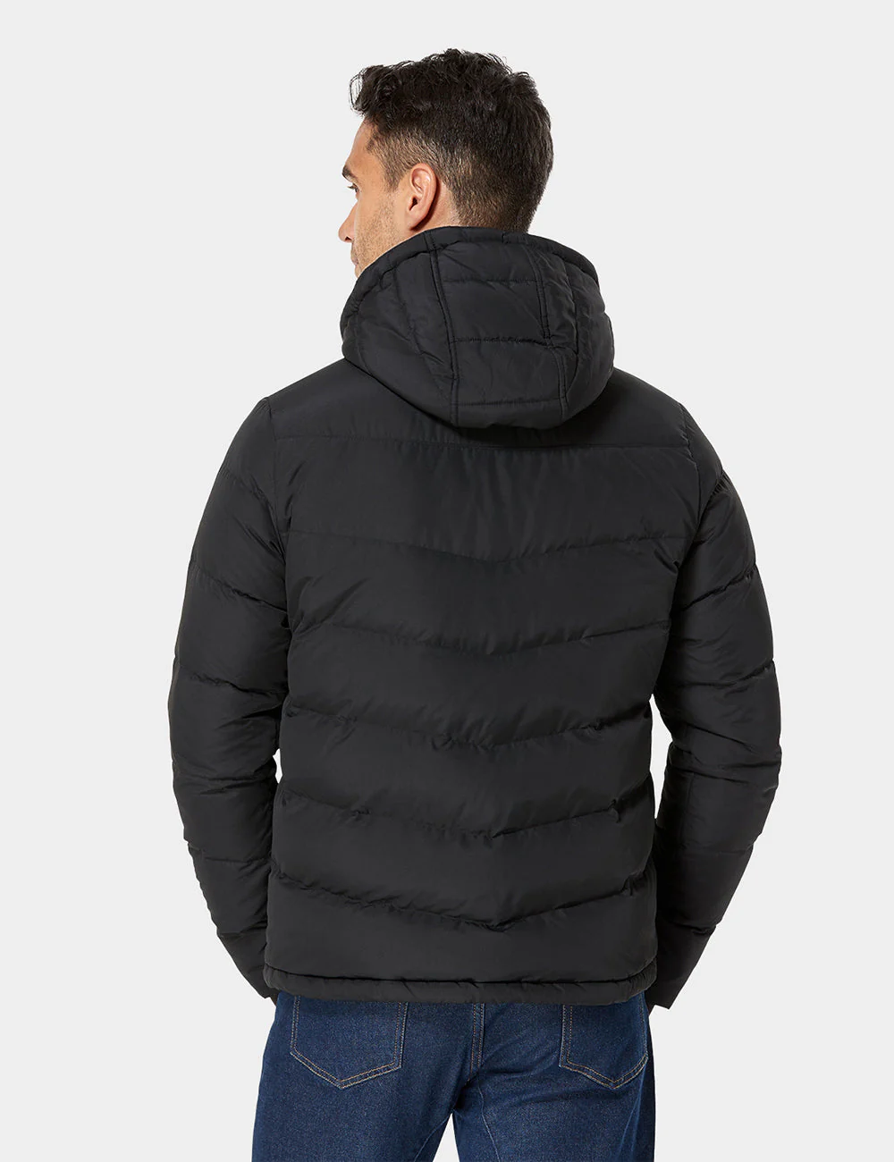 (Open-box) Men's Heated Down Jacket - Black (Battery Set Not Included) - Image 4