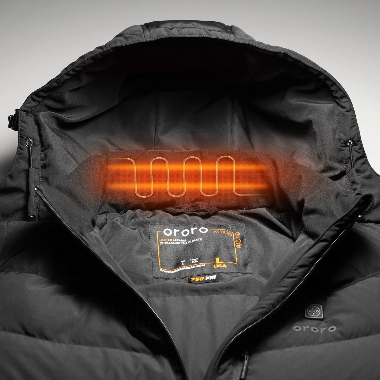 (Open-box) Men's Heated Down Jacket - Black (Battery Set Not Included) - Image 8