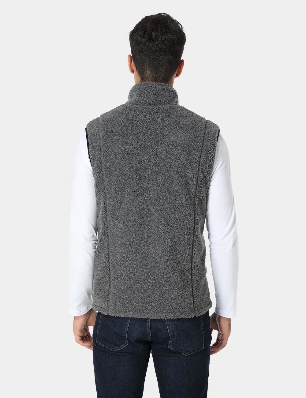 (Open-box) Men's Heated Recycled Fleece Vest - Gray (Battery Set Not Included) - Image 4