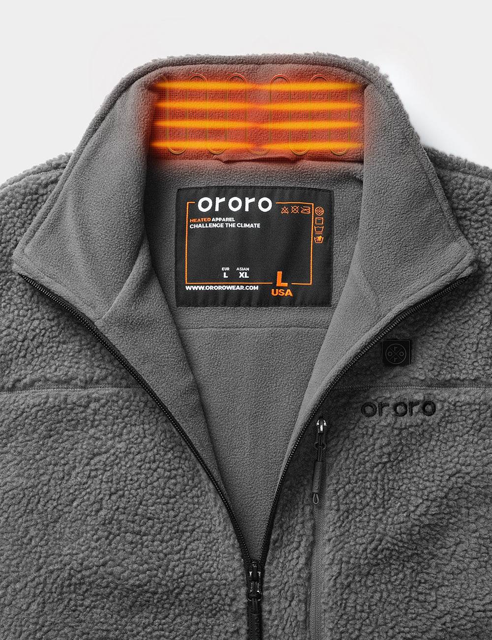 (Open-box) Men's Heated Recycled Fleece Vest - Gray (Battery Set Not Included) - Image 5