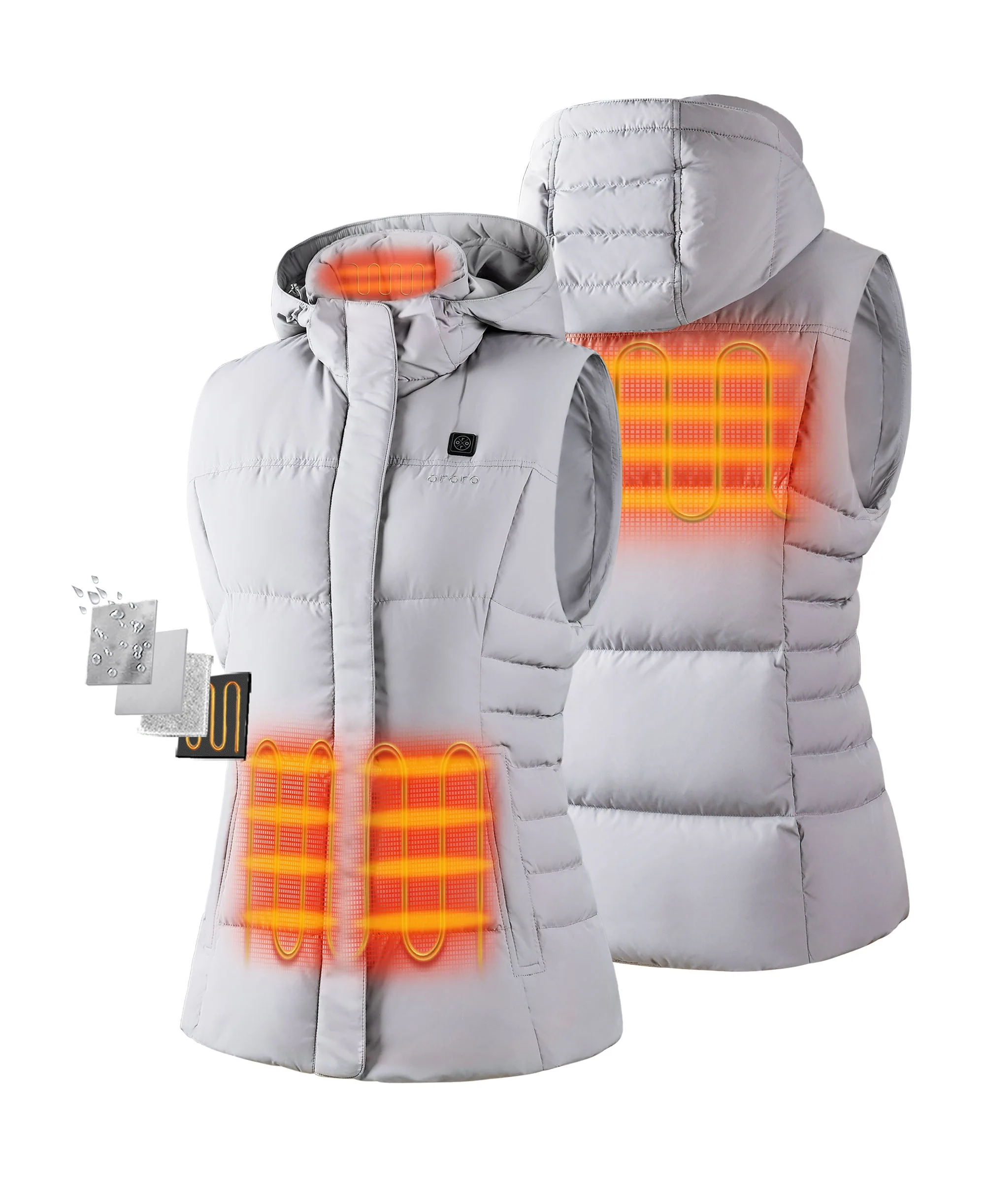 (Open-box) Women's Heated Down Vest - Slim Fit (Battery Set Not Included) - Image 10