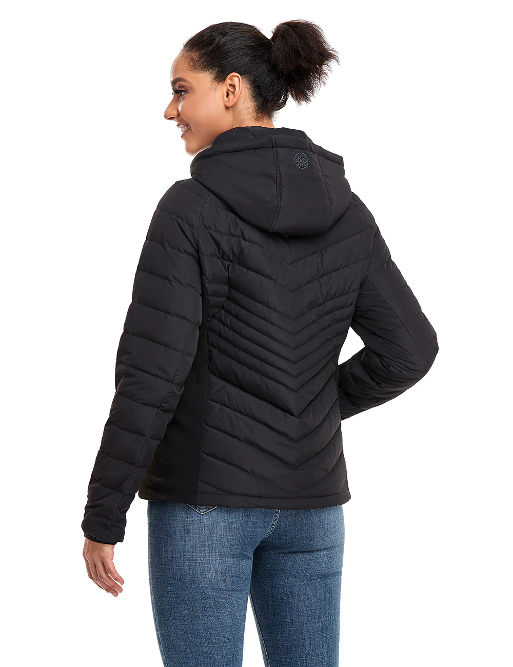 (Open-box) Women's Heated Down Jacket - Black/White  (Battery Set Not Included) - Image 14