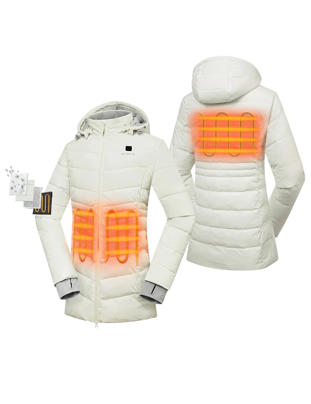 (Open-box) Women's Heated Puffer Parka Jacket (Battery Set Not Included) - Image 10