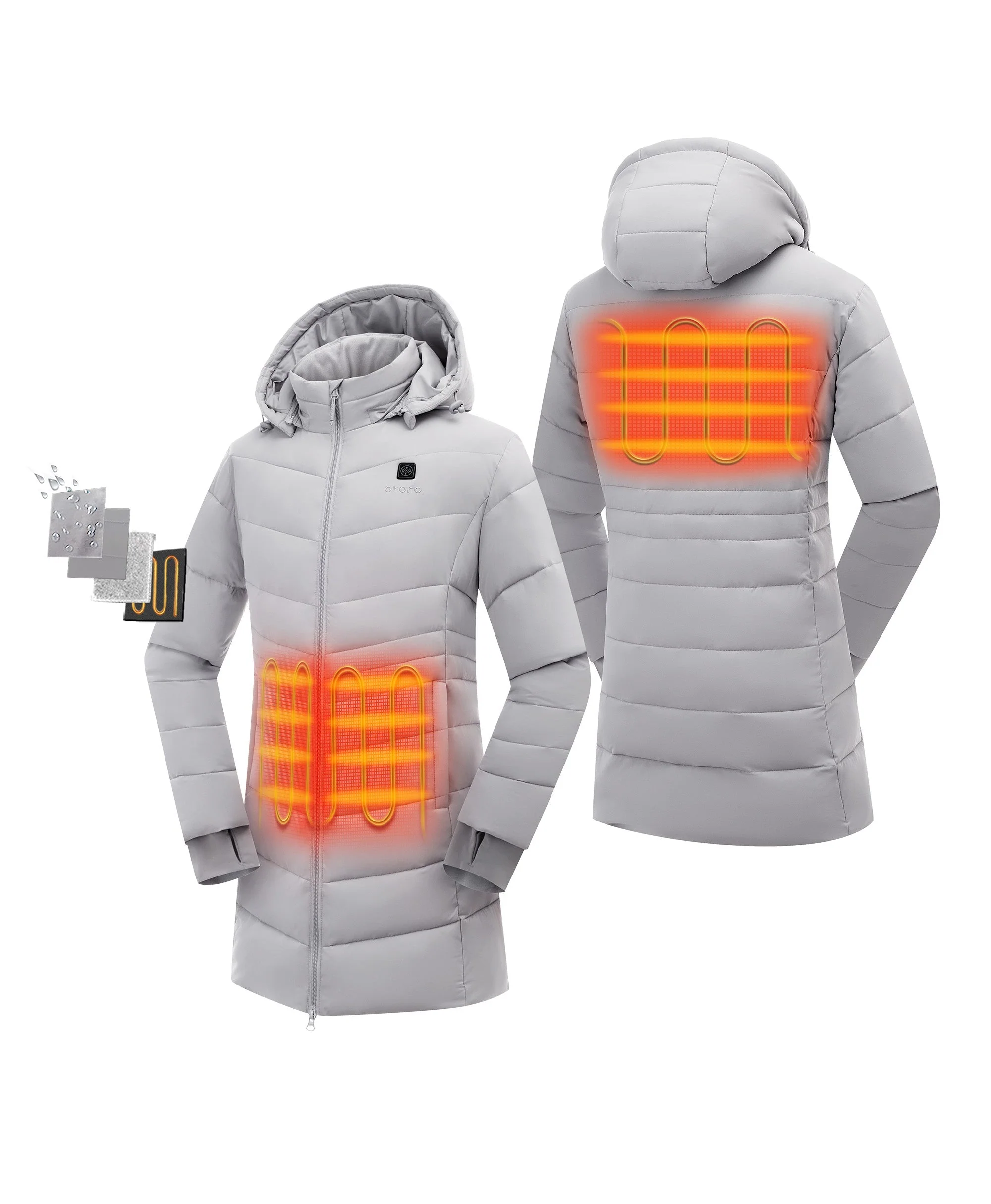 (Open-box) Women's Heated Puffer Parka Jacket (Battery Set Not Included) - Image 22