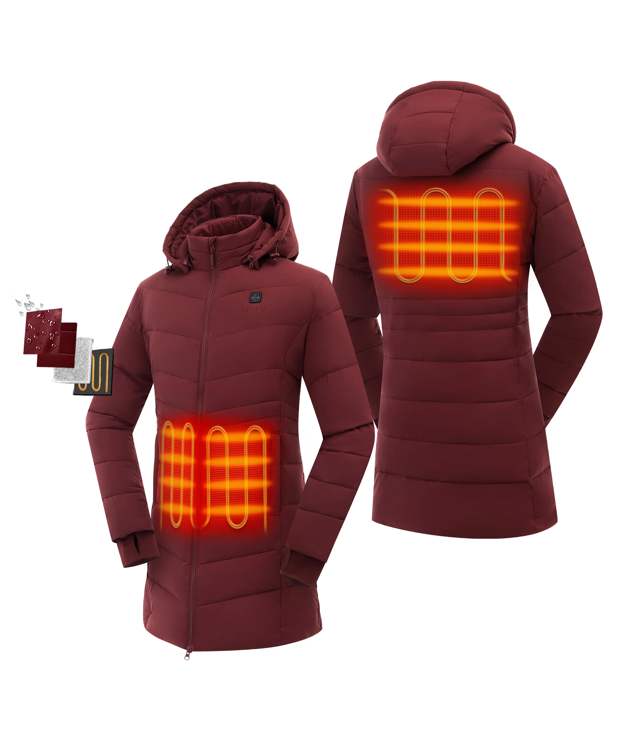 (Open-box) Women's Heated Puffer Parka Jacket (Battery Set Not Included) - Image 36