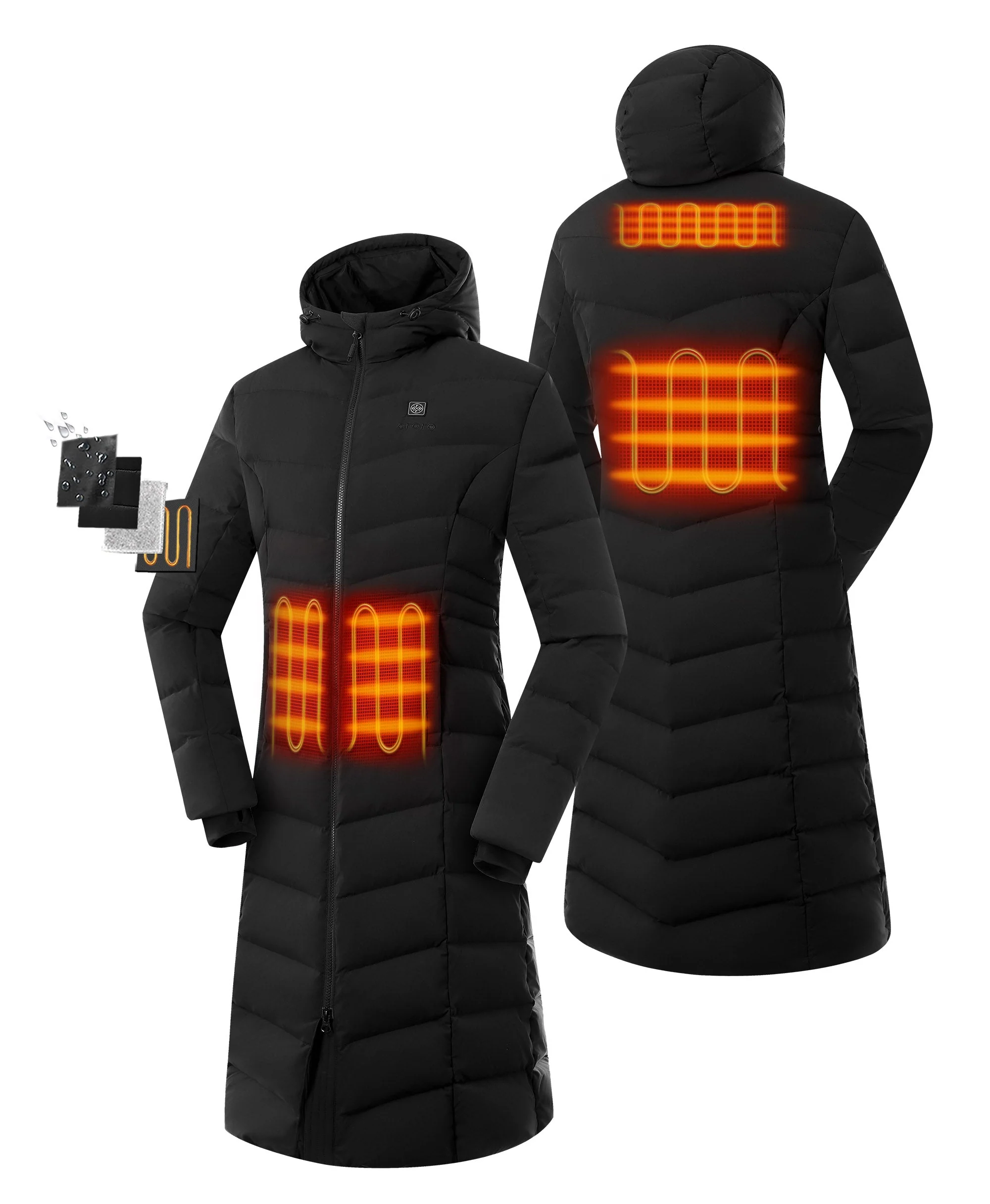 SOHO Women's Heated Down Parka Jacket - Image 14