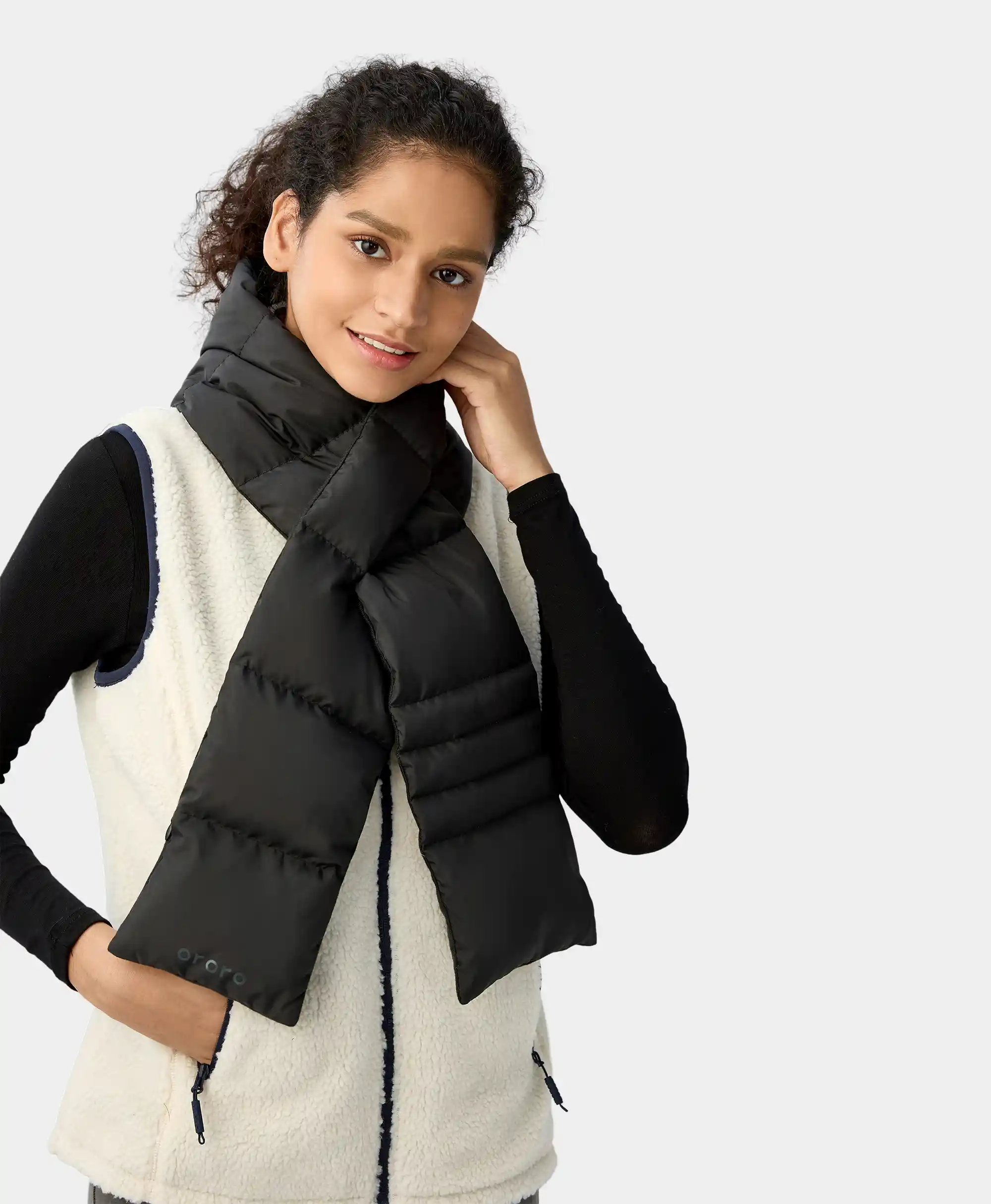 Unisex Heated Puffer Down Scarf (Long) (Final Sale) - Image 3