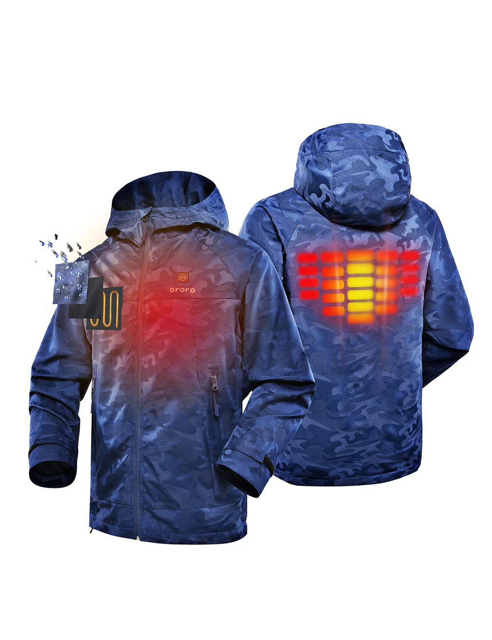 Women Camo Heated Jacket - Navy (Discontinued) - Image 5