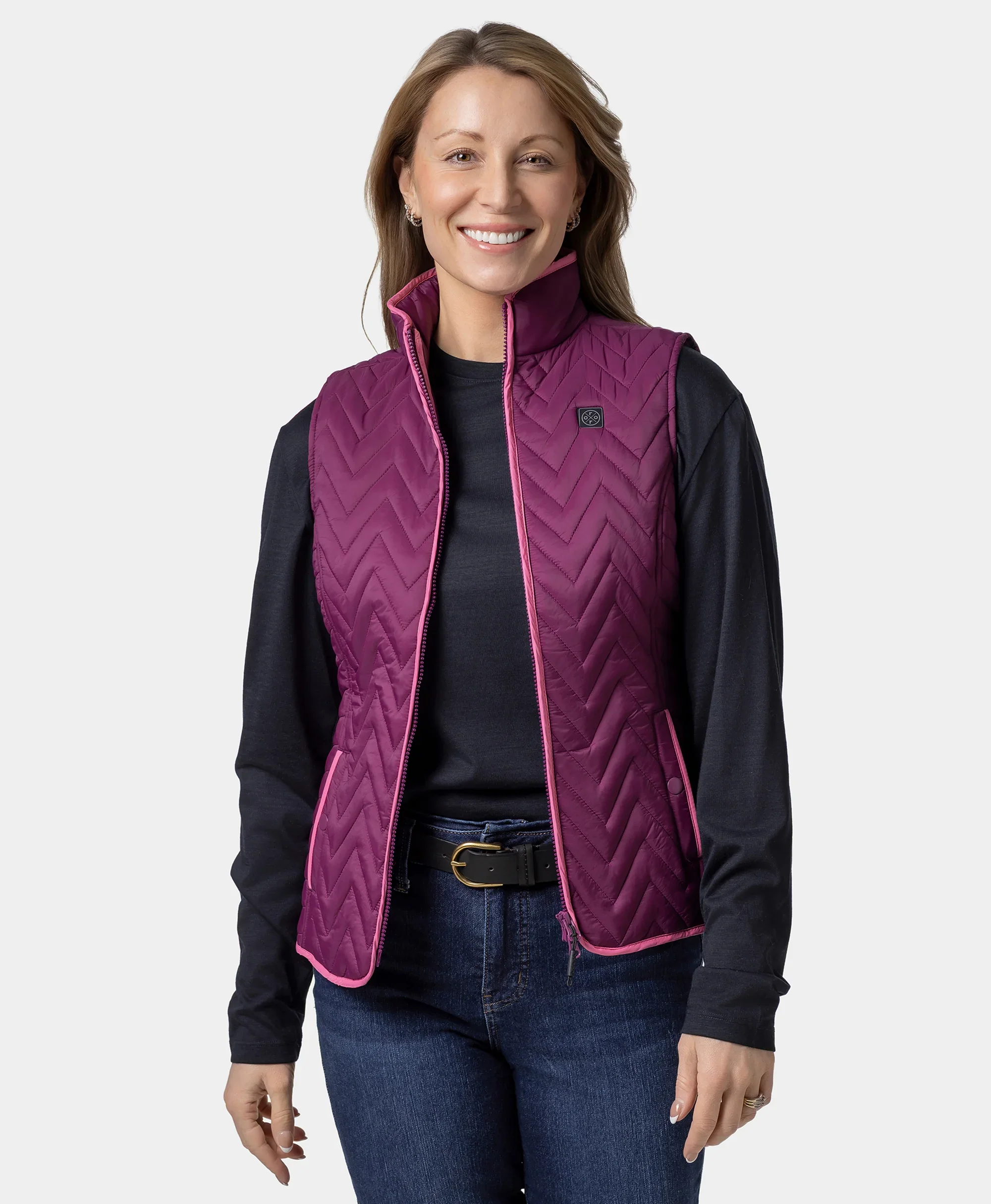 Women's Heated Chevron Quilted Vest - Image 5