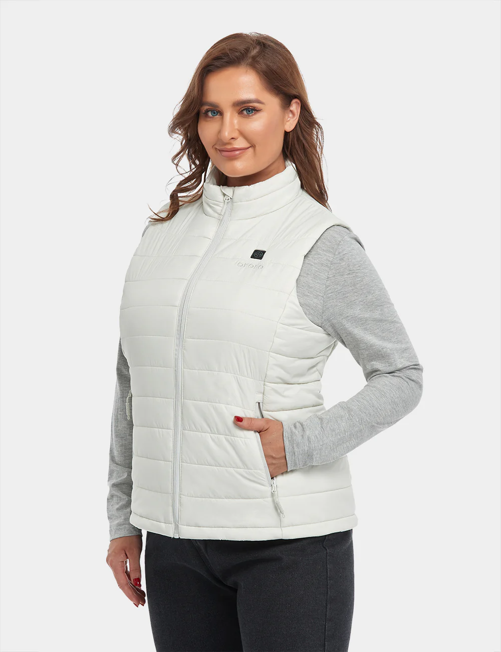 Women's Classic Heated Vest - Off-White - Image 8