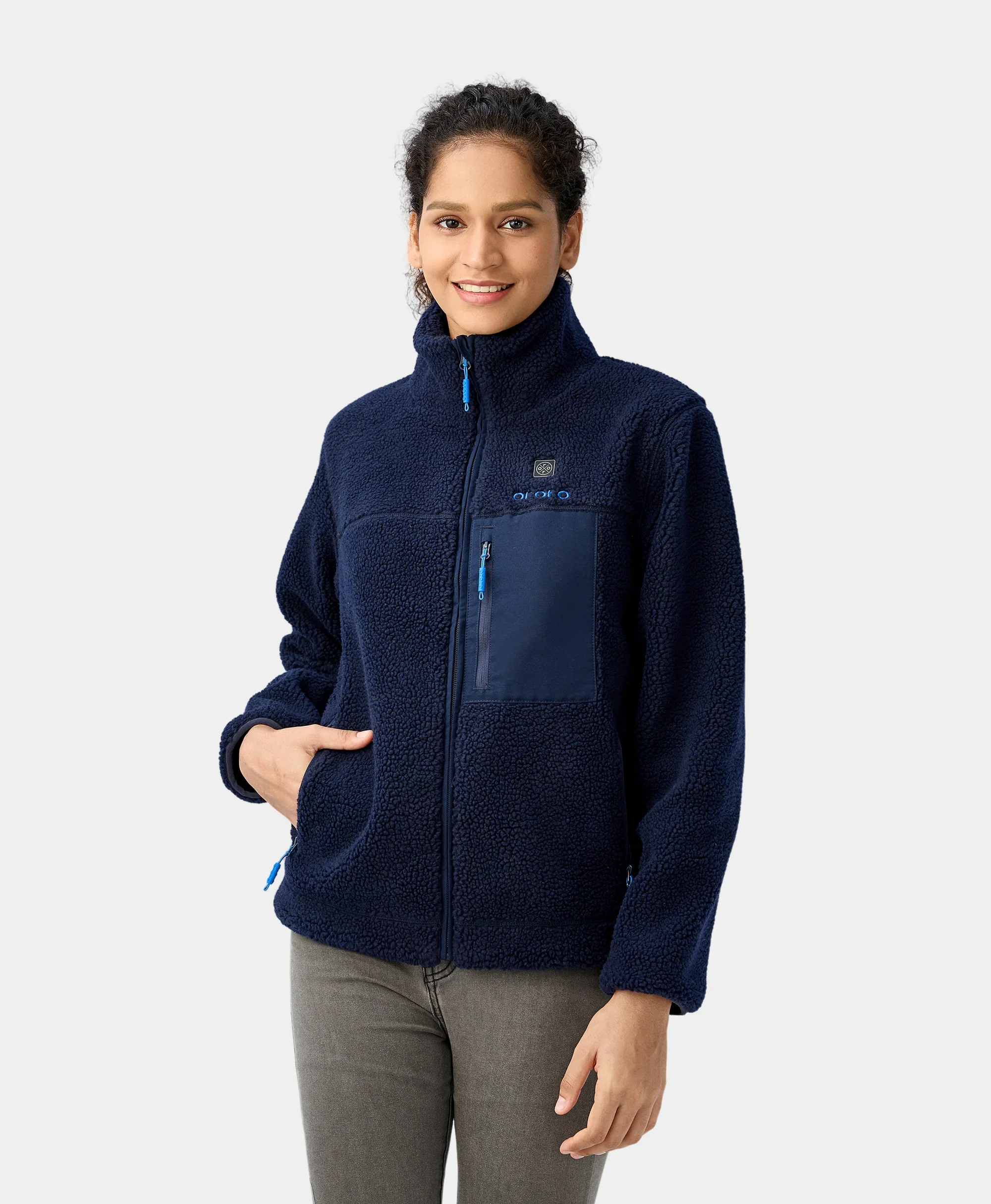 Women's Colorblock Recycled Fleece Heated Jacket (Final Sale) - Image 13