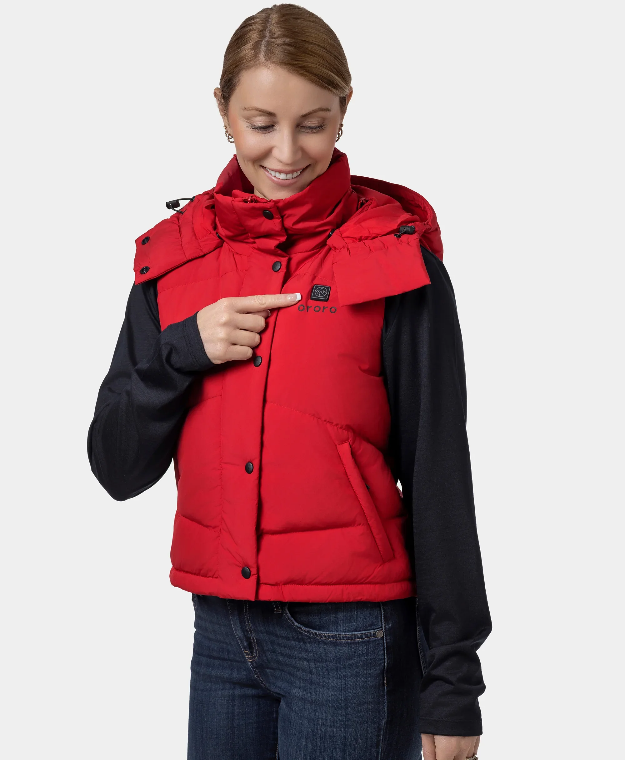 Women's Heated Cropped Puffer Down Vest - Image 20