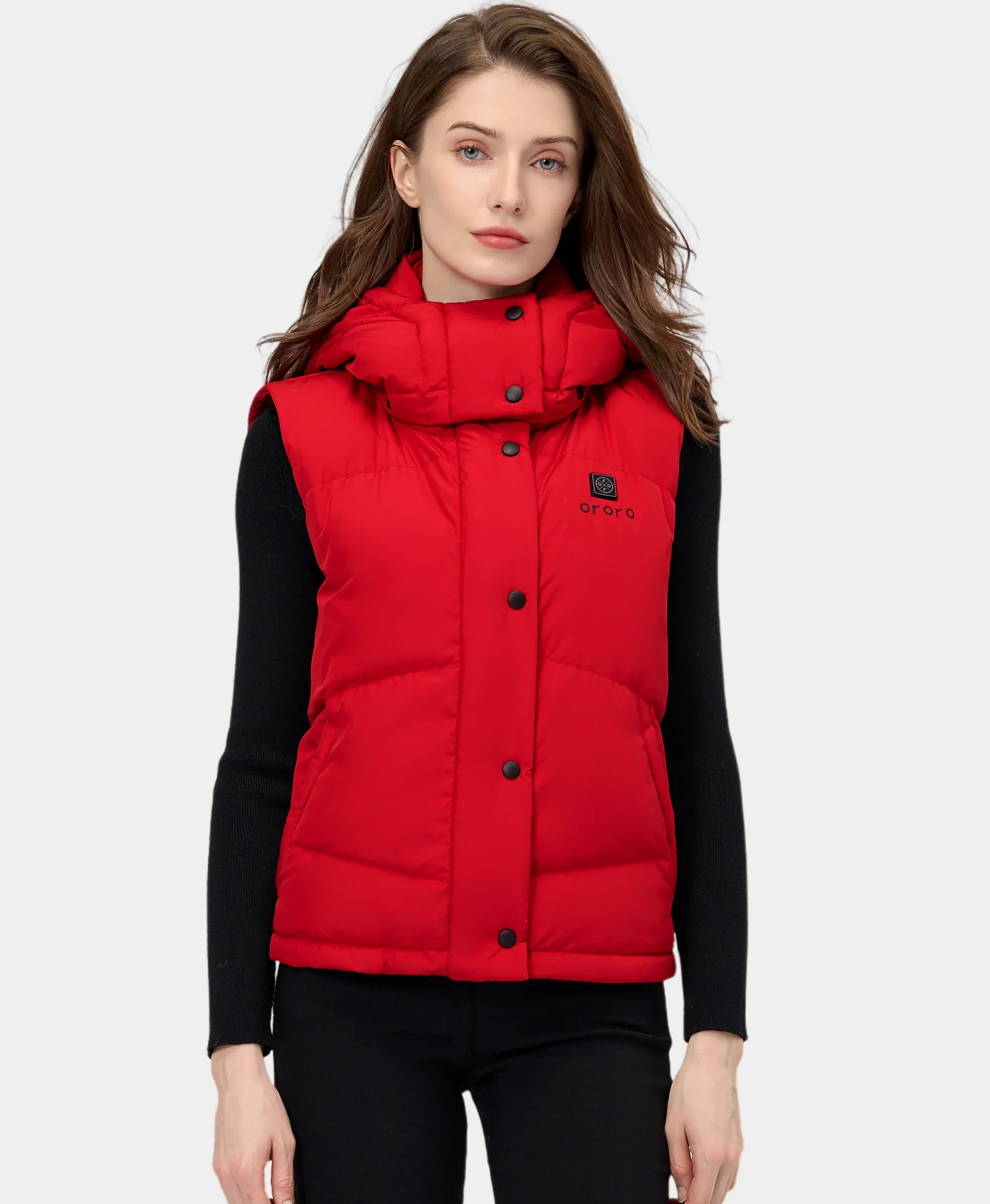Women's Heated Cropped Puffer Down Vest - Image 22