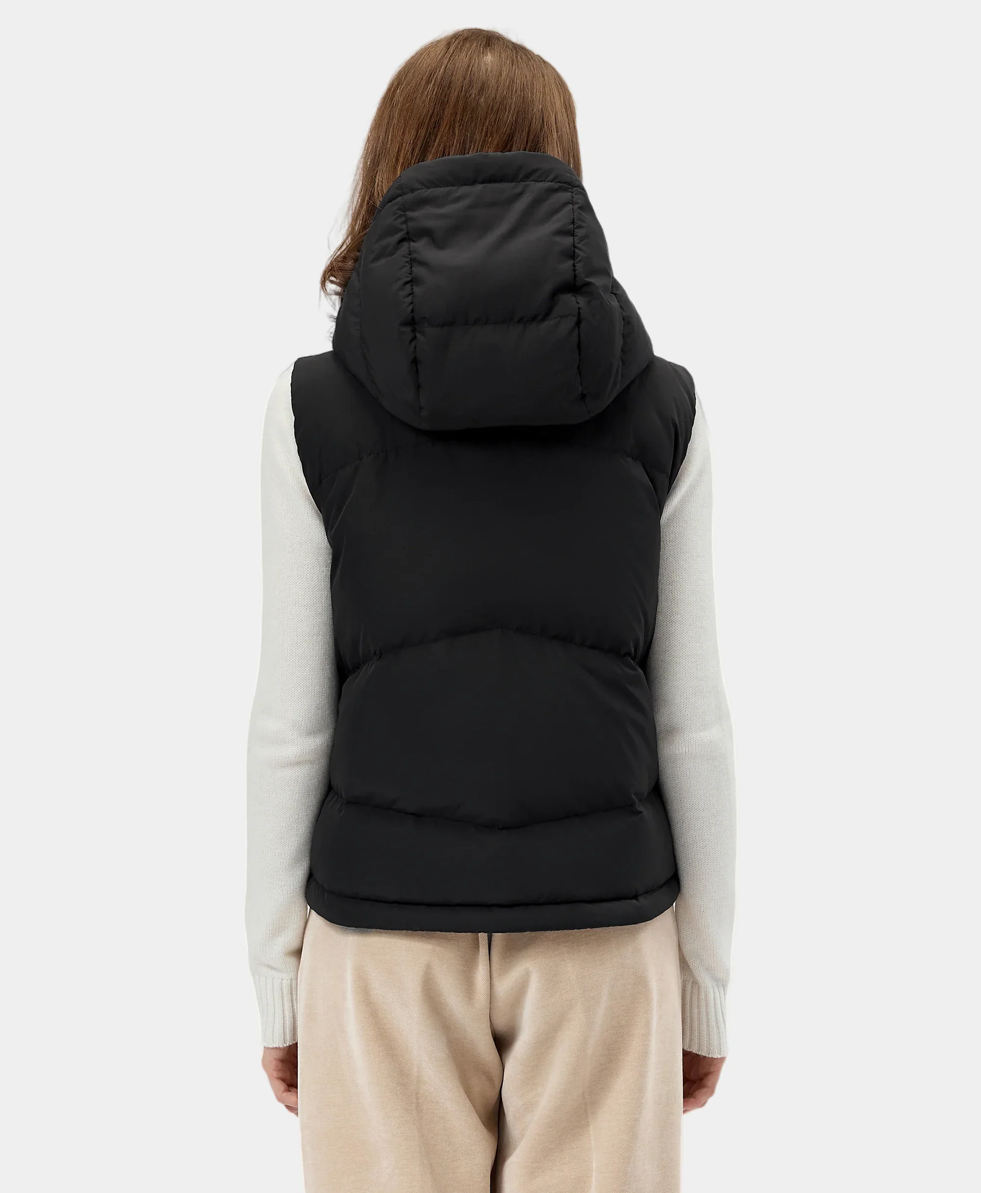 Women's Heated Cropped Puffer Down Vest - Image 9